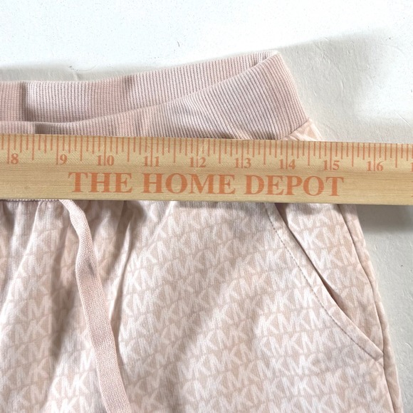 Michael Kors Women's Joggers Size Small Pink MK AOP Stretch Waist All Over Print - Picture 6 of 10